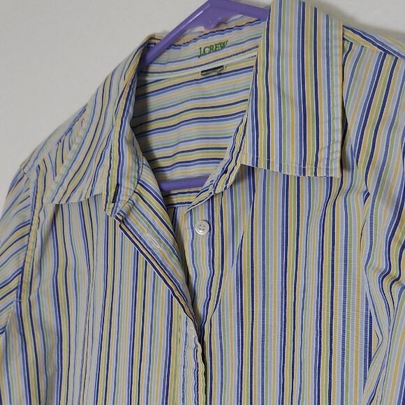 J Crew Blue and Yellow Striped Casual Button Down Shirt - Picture 3 of 6